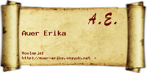 Auer Erika névjegykártya